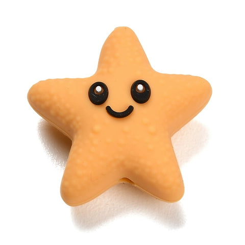 Yellow Silicone Starfish Bead – 28mm Yellow Silicone Starfish Bead 28mm | BalzarCrafts