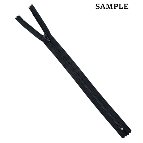 20cm BLACK YKK #3 Nylon Coil Closed-End Zipper with Standard Slider YKK #3 Nylon Coil Closed-End Zipper with Standard Slider