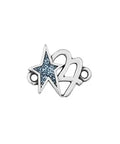 SILVER ANTIQUE - NAVY BLUE GLITTER Zamak New Year '27' Connector with Star – 12.5 × 15.8mm Zamak New Year '27' Connector with Star – 12.5 × 15.8mm