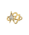 24K GOLD PLAYTED - SILVER GLITTER Zamak New Year '27' Connector with Star – 12.5 × 15.8mm Zamak New Year '27' Connector with Star – 12.5 × 15.8mm