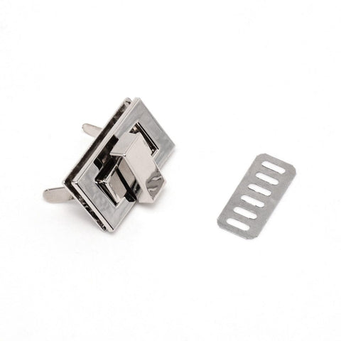 PLATINUM Zinc Alloy Bag Twist Lock Accessories – Rectangle Turn Lock for Handbags & DIY Crafts Zinc Alloy Bag Twist Lock Accessories – Rectangle Turn Lock for Handbags & DIY Crafts