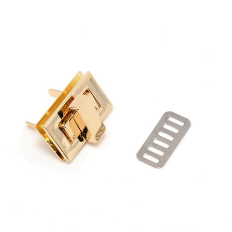 LIGHT GOLD Zinc Alloy Bag Twist Lock Accessories – Rectangle Turn Lock for Handbags & DIY Crafts Zinc Alloy Bag Twist Lock Accessories – Rectangle Turn Lock for Handbags & DIY Crafts