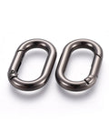 GUN METAL Zinc Alloy Key Clasps, Spring Gate Rings, Oval Rings, 34.5x21x5mm Zinc Alloy Key Clasps, Spring Gate Rings, Oval Rings, 34.5x21x5mm