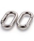 PLATINUM Zinc Alloy Key Clasps, Spring Gate Rings, Oval Rings, 34.5x21x5mm Zinc Alloy Key Clasps, Spring Gate Rings, Oval Rings, 34.5x21x5mm