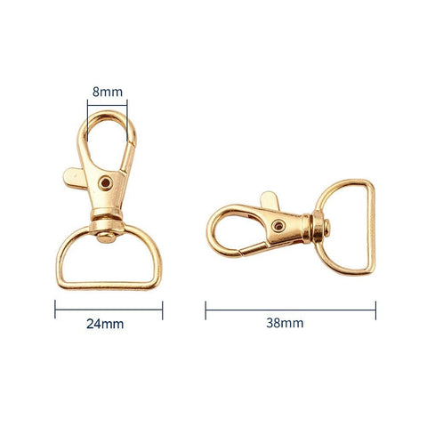 GOLDEN Zinc Alloy Swivel Lobster Claw Clasps, Swivel Snap Hook Zinc Alloy Swivel Lobster Claw Clasps, Swivel Snap Hook