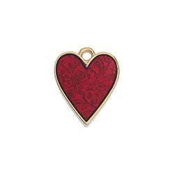 10pcs. Alloy Floral Heart Pendant, 16x13mm 10pcs. Alloy Floral Heart Pendant, 16x13mm