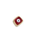 GOLD PLATED / RED / WHITE 10pcs. Alloy Square Eye Bead, 8mm 10pcs. Alloy Square Eye Bead, 8mm