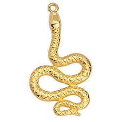 24. x 45.mm Snake pendant 24Kt Gold Plated 24. x 45.mm Snake pendant 24Kt Gold Plated