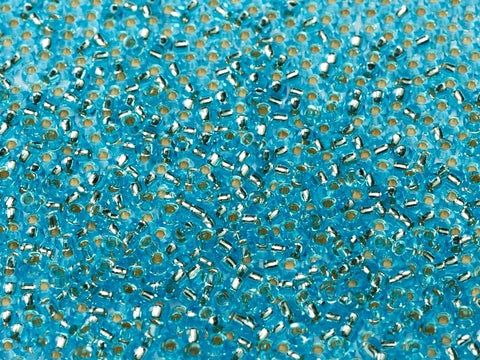 250g MIYUKI SEED BEADS 8/0 AQUA SILVER LINED (MSB8-0018-250G) SEED BEADS 8/0 AQUA SILVER LINED