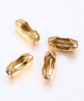 304 Stainless Steel Ball Chain Connectors, Golden Size: about 5.5mm long 304 Stainless Steel Ball Chain Connectors, Golden Size: about 5.5mm long, 2.5mm wide, hole: 1mm; 1.5mm inner diameter