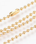 304 Stainless Steel Ball Chain Necklace Makings, Golden 304 Stainless Steel Ball Chain Necklace Makings, Golden Size: about 29.5"(75cm) long, 2.3mm thick.