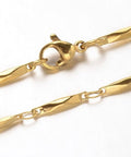 304 Stainless Steel Bar Link Chains Necklaces, Golden (43.7cm) 304 Stainless Steel Bar Link Chains Necklaces, Golden (43.7cm)