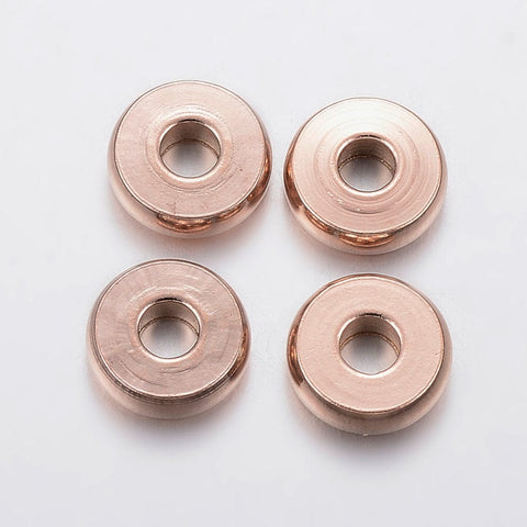 304 Stainless Steel Bead Spacers, Donut, Rose Gold 8MM 304 Stainless Steel Bead Spacers, Donut, Rose Gold Size: about 8mm in diameter, 2.5mm thick, hole: 3mm