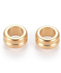 ION GOLD PLATED 304 Stainless Steel Beads, Grooved Beads, 10mm 304 Stainless Steel Beads, Grooved Beads, 10mm