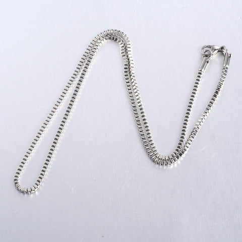 304 Stainless Steel Box Chain Necklaces 304 Stainless Steel Box Chain Necklaces, with Lobster Claw Clasps