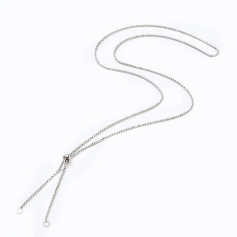 304 Stainless Steel Box Chain Slider Necklace (60cm) 304 Stainless Steel Box Chain Slider Necklace (60cm)