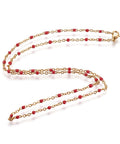 304 Stainless Steel, Cable Chain Necklaces, with Enamel, Red  (50CM) 304 Stainless Steel, Cable Chain Necklaces, with Enamel, Red  (50CM)