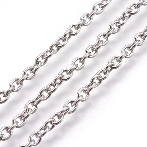 304 Stainless Steel Cable Chains, 4X3mm 304 Stainless Steel Cable Chains, 4X3mm