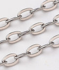 304 Stainless Steel Cable Chains, Soldered, Flat Oval, 3.6X2.3mm 304 Stainless Steel Cable Chains, Soldered, Flat Oval, 3.6X2.3mm