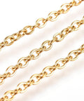 304 Stainless Steel Cable Chains, Soldered, Flat Oval, Golden 2mm 304 Stainless Steel Cable Chains, Soldered, Flat Oval, Golden 2mm