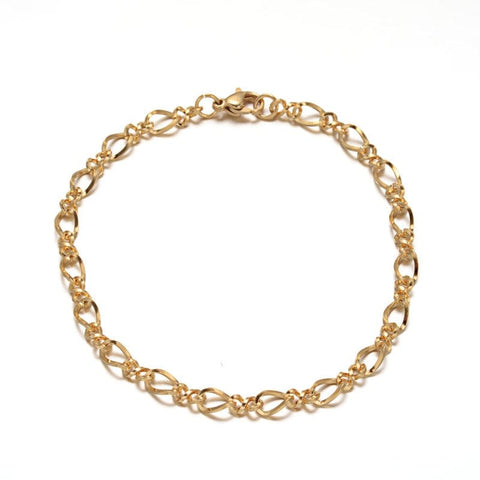 304 Stainless Steel Chain Bracelets, Golden about 8-1-8"(205mm) long, 304 Stainless Steel Chain Bracelets, Golden about 8-1-8"(205mm) long,