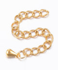 304 Stainless Steel Chain Extender, Golden 55~63mm 304 Stainless Steel Chain Extender, Golden 55~63mm