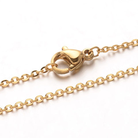Golden 304 Stainless Steel Chain Necklace, 50cm 304 Stainless Steel Chain Necklace, 50cm