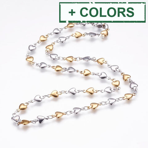304 Stainless Steel Chain Necklaces, Heart, 45.5cm 304 Stainless Steel Chain Necklaces, Heart, 45.5cm
