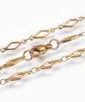 304 Stainless Steel Chain Necklaces, Rhombus, Golden 45cm) long 304 Stainless Steel Chain Necklaces, with Lobster Claw Clasps, Rhombus, Golden Size: about 17.7"(45cm) long, link: 13x4x1mm.