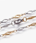 304 Stainless Steel Chain Necklaces,, Rhombus, Golden & Steel Color (45cm) 304 Stainless Steel Chain Necklaces, with Lobster Claw Clasps, Rhombus, Golden & Stainless Steel Color Size: about 17.7"(45cm) long, link: 13x4x1mm.