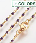 304 Stainless Steel Chain Necklaces, with Enamel Links, Golden, (45.5cm)long, 1.5~2mm wide 304 Stainless Steel Chain Necklaces, with Enamel Links, Golden, (45.5cm)long, 1.5~2mm wide