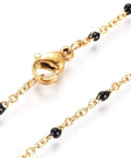 304 Stainless Steel Chain Necklaces, with Enamel Links, Golden, Black 45.5cm 304 Stainless Steel Chain Necklaces, with Enamel Links, Golden, Black 45.5cm