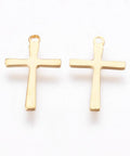 304 Stainless Steel Charms, Cross, Golden, 14.5mm 304 Stainless Steel Charms, Cross, Golden, 14.5mm
