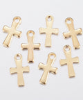 304 Stainless Steel Charms, Cross, Golden Size: about 12mm long (10 PCS) 304 Stainless Steel Charms, Cross, Golden Size: about 12mm long (10 PCS)