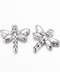 304 Stainless Steel Charms, Dragonfly, Stainless Steel 16mm 304 Stainless Steel Charms, Dragonfly, Stainless Steel Color Size: about 16mm wide, 15mm long, 3.5mm thick, hole: 1mm.
