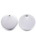 STEEL COLOR - 10 PIECES 304 Stainless Steel Charms, Flat Round, 15mm 304 Stainless Steel Charms, Blank Stamping Tags, Smooth Surface, Flat Round, Golden Size: about 15mm in diameter, 1mm thick, hole: 1mm.