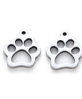 304 Stainless Steel Charms, Laser Cut, Dogs Paw Print 14X12mm 304 Stainless Steel Charms, Laser Cut, Dogs Paw Print 14X12mm