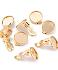 304 Stainless Steel Clip-on Earring Setting, Flat Round, Golden 304 Stainless Steel Clip-on Earring Setting, Flat Round, Golden
