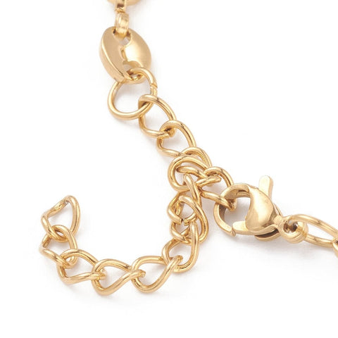 304 Stainless Steel Coffee Bean Chain Necklaces, Golden (41.4cm) 304 Stainless Steel Coffee Bean Chain Necklaces, Golden (41.4cm)