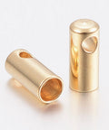 304 Stainless Steel Cord Ends, Golden 7.5x2.8mm 304 Stainless Steel Cord Ends, Golden 7.5x2.8mm