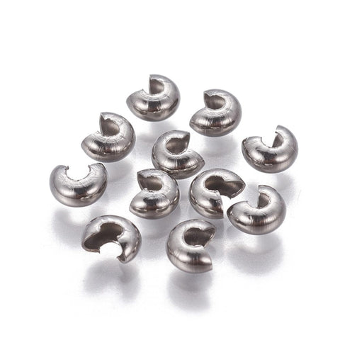 304 Stainless Steel Crimp Bead Covers, 6x5x3mm 304 Stainless Steel Crimp Bead Covers, 6x5x3mm
