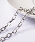 304 Stainless Steel Cross Chains, Cable Chains 304 Stainless Steel Cross Chains, Cable Chains, Stainless Steel Color Size: about 4mm wide, 7mm long, 0.8mm thick