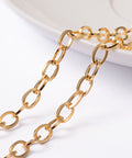 304 Stainless Steel Cross Chains Golden 7mm 304 Stainless Steel Cross Chains, Cable Chains, Golden Size: about 4mm wide, 7mm long, 0.8mm thick