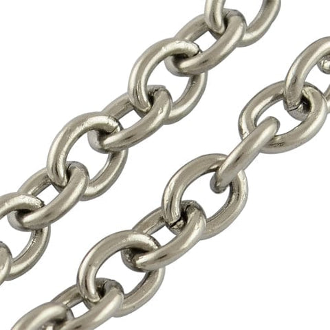 304 Stainless Steel Cross Chains, Rolo Chains 304 Stainless Steel Cross Chains, Rolo Chains, 304 Stainless Steel Color Size: about 4mm long, 3mm wide, 0.8mm thick