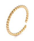 304 Stainless Steel Cuff Rings, Twist, Golden (17mm) (1 PC) 304 Stainless Steel Cuff Rings, Twist, Golden (17mm) (1 PC)