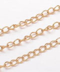 304 Stainless Steel Curb Chains, Twisted Chains, Golden 4mm 304 Stainless Steel Curb Chains, Twisted Chains, for Jewelry Making, Golden  Size: about 4mm long, 3mm wide, 0.6mm thick