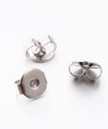 304 Stainless Steel Ear Nuts, Stainless Steel Color, 5mm 304 Stainless Steel Earnuts, Stainless Steel Color Size: about 5mm wide, 6mm long, 3mm thick, hole: 0.8mm.