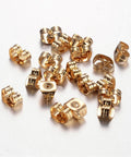 304 Stainless Steel Earnuts, Golden 6MM, earring parts 304 Stainless Steel Earnuts, Golden Size: about 4.5mm wide, 6mm long, 3mm thick, hole: 0.8mm.