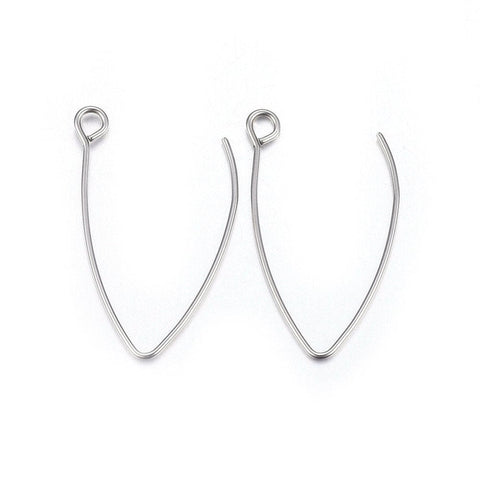 304 Stainless Steel Earring Hooks, 30mm 304 Stainless Steel Earring Hooks, 30mm
