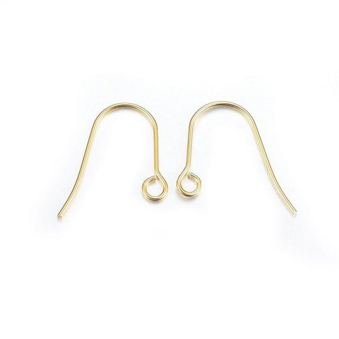 304 Stainless Steel Earring Hooks, Golden, 15mm 304 Stainless Steel Earring Hooks, Golden, 15mm